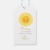 Happy Yellow Sunshine bedankt Gift Labels Cadeaulabel (Achterkant)
