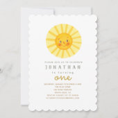 Happy Yellow Sunshine Birthday Uitnodiging (Voorkant)