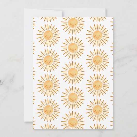 Happy Yellow Sunshine Boho Baby shower Kaart (Achterkant)