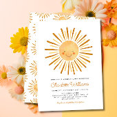 Happy Yellow Sunshine Boho Baby shower Kaart
