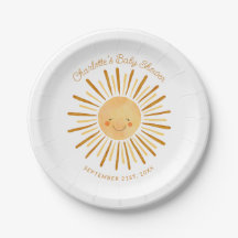 Happy Yellow Sunshine Boho Baby shower Papier