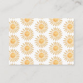 Happy Yellow Sunshine Diaper Baby shower Raffle Informatiekaartje (Achterkant)