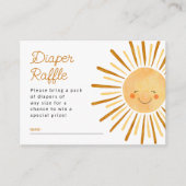 Happy Yellow Sunshine Diaper Baby shower Raffle Informatiekaartje (Voorkant)