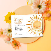 Happy Yellow Sunshine Diaper Baby shower Raffle Informatiekaartje