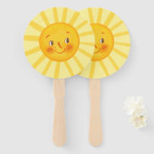 Happy Yellow Sunshine Handwaaier (Voorkant en achterkant)