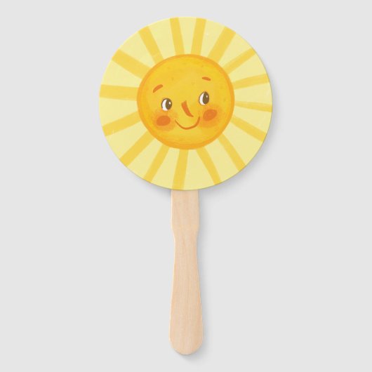 Happy Yellow Sunshine Handwaaier (Voorkant)