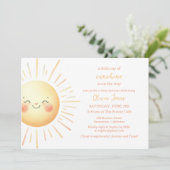 Happy Yellow Sunshine Schattige Boho Baby shower Kaart (Staand voorkant)