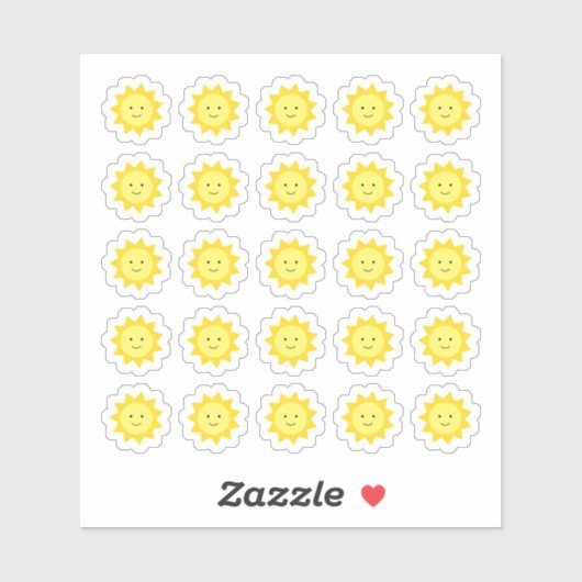 Happy Yellow Sunshine Stickers (Vel)