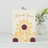 Happy Yellow Waterverf Sunflower Bedankkaart (Staand voorkant)