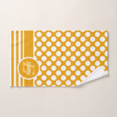 Happy Yellow & White, Polka Dot genaamd Bad Handdoek (Handdoek)