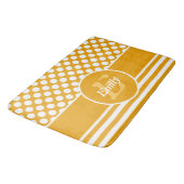 Happy Yellow &White, Polka Dot genaamd Badmat (Gekanteld)