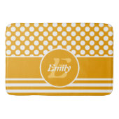 Happy Yellow &White, Polka Dot genaamd Badmat (Voorkant)