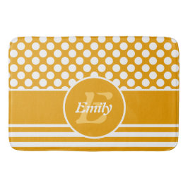 Happy Yellow &White, Polka Dot genaamd Badmat