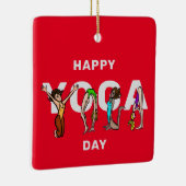 Happy Yoga Day Women Letter Positions Ornament (Rechts)