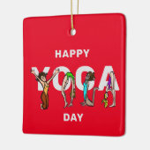 Happy Yoga Day Women Letter Positions Ornament (Links)