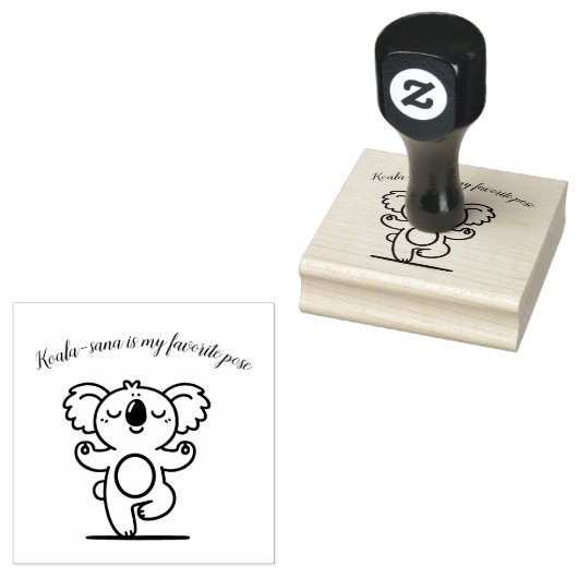 Happy Yoga Koala Stamp Rubberstempel (Gestempeld)
