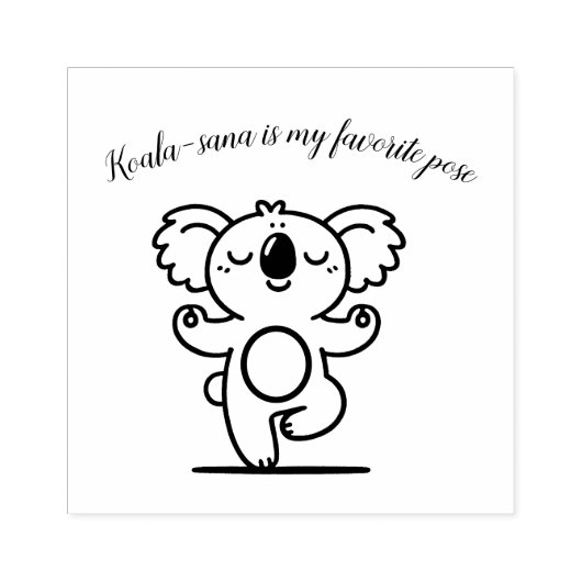 Happy Yoga Koala Stamp Rubberstempel (Afrduk)