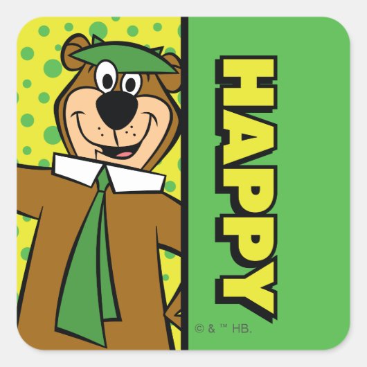 Happy Yogi Beer Vierkante Sticker (Voorkant)