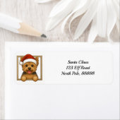 Happy Yorkie Christmas Return Adres Etiket (Insitu)