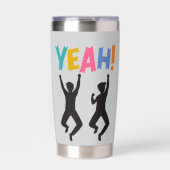 Happy Youang  Men Geïsoleerde Drinkbeker (Voorkant)