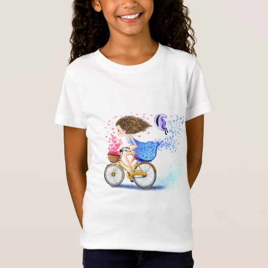 Happy Young Girl op een bijbel - Romantisch hart  T-shirt (Voorkant)