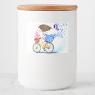 Happy Young Girl op een bijbel - Romantische liefd Voedselcontainer Etiket