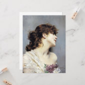 Happy Young Woman (door Giovanni Boldini) Kaart (Voorkant / Achterkant in situ)