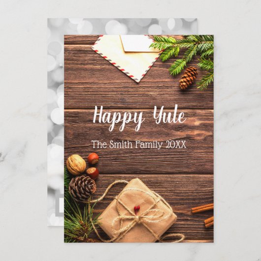 Happy Yule Aankondiging (Voorkant / Achterkant)