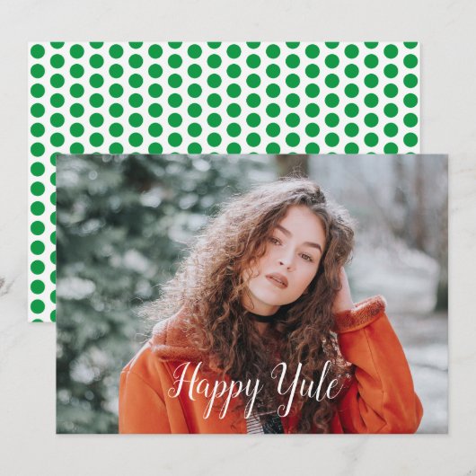 Happy Yule Feestdagenkaart (Voorkant / Achterkant)