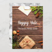 Happy Yule Feestdagenkaart (Voorkant / Achterkant)