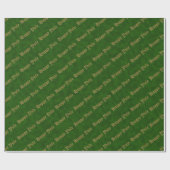 Happy Yule Green en Gold Pagan Wrapping Paper Cadeaupapier (Vlak)