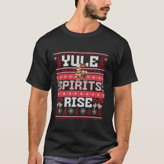 Happy Yule Pagan Winter Solstice Fun Ugly Christma T-shirt (Voorkant)