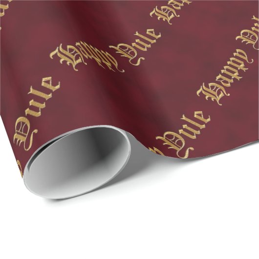 Happy Yule Red en Gold Pagan Wrapping Paper Cadeaupapier (Rol Hoek)