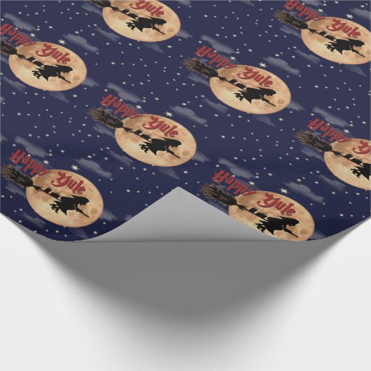 Happy Yule Witch Wrapping Paper Cadeaupapier (Hoek)