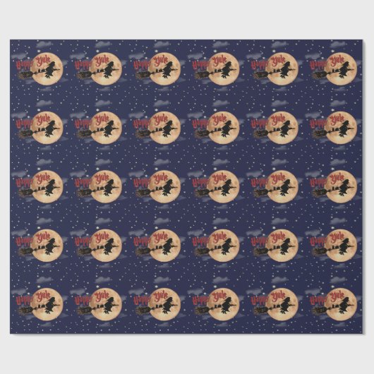 Happy Yule Witch Wrapping Paper Cadeaupapier (Vlak)