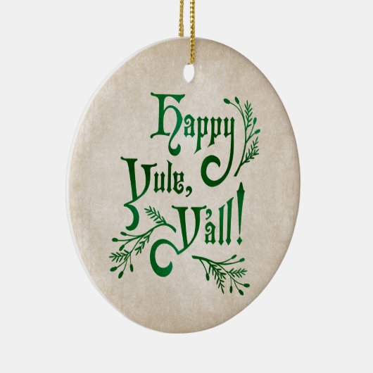 Happy Yule Yall Southern Kerstpagan Ceramic O Keramisch Ornament (Rechts)