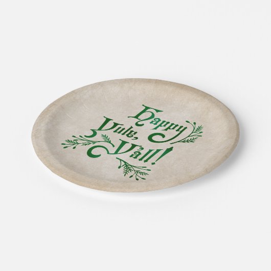 Happy Yule Yall Southern Kerstpagan Papieren Bordje (Gekanteld)