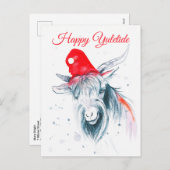 Happy Yuletide-kerstgebeten-feestdag Briefkaart (Voorkant / Achterkant)