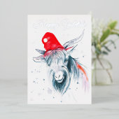Happy Yuletide kerstgeit-feestkaart Folie Feestdagenkaart (Staand Voorkant)