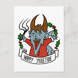 Happy Yuletide Krampus Briefkaart