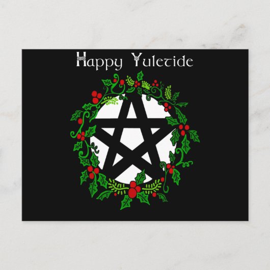 Happy Yuletide Uitnodiging Briefkaart (Voorkant)