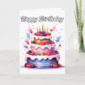 Happy Yummy Cake Day Kaart (Voorkant)