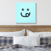 Happy Yummy Face_baby blue Canvas Afdruk (Insitu (Slaapkamer))