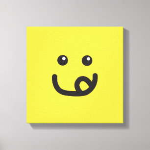 Happy Yummy Face_banana geel Canvas Afdruk