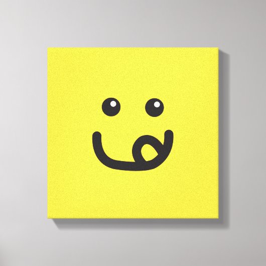 Happy Yummy Face_banana geel Canvas Afdruk (Voorkant)