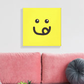 Happy Yummy Face_banana geel Canvas Afdruk (Insitu (Woonkamer))