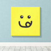 Happy Yummy Face_banana geel Canvas Afdruk (Insitu (Houten vloer))