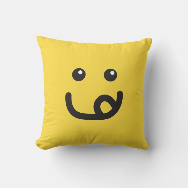 Happy Yummy Face_banana geel Kussen (Voorkant)