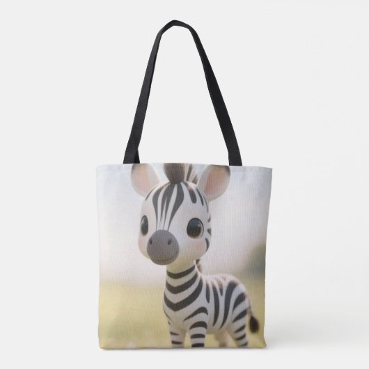 Happy Zebra Canvas tas (Achterkant)