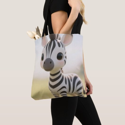 Happy Zebra Canvas tas (Dichtbij)
